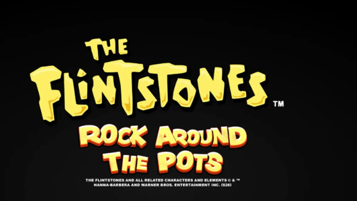Tampilan visual slot The Flintstones: Rock Around The Pots dengan latar belakang Bedrock yang ikonik.