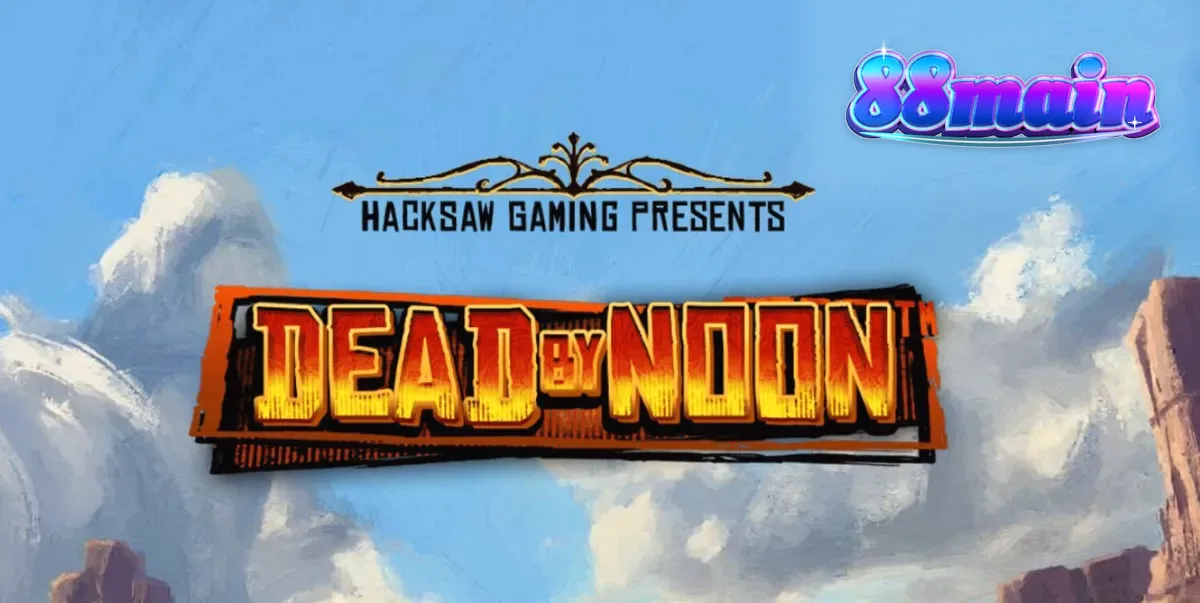 Tampilan visual slot Dead by Noon dengan latar belakang kota Wild West yang gersang